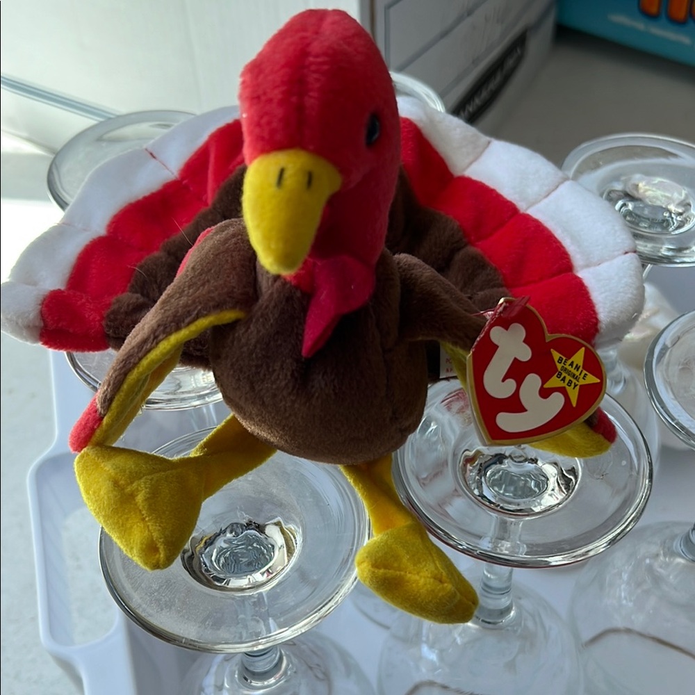 Ty Red and Brown Plush Bird Toy